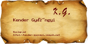 Kender Gyöngyi névjegykártya