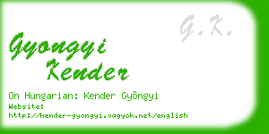 gyongyi kender business card