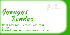 gyongyi kender business card